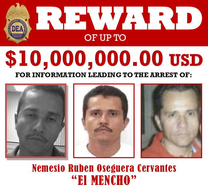 Reward Poster for "El Mencho" (From: DEA)