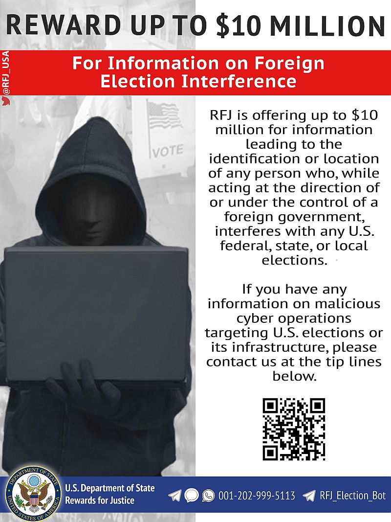 US Reward CyberCrime Elections