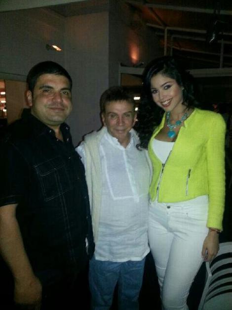 Antonio Chambra, Osmel Sousa, and Ana Carolina Ugarte (Miss Monagas 2013 and Venezuela’s candidate for Miss World 2017). (Photo: missverdadoculta)