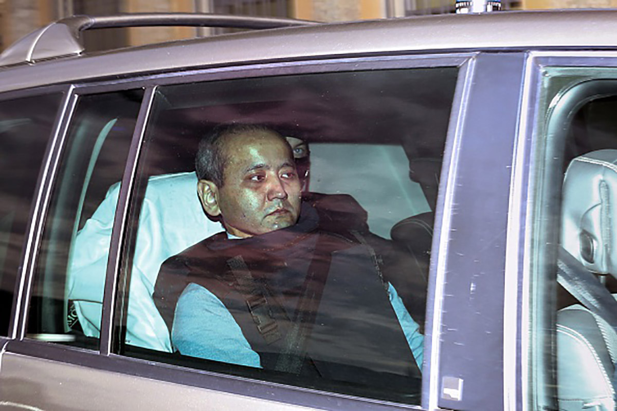 Kazakh oligarch Mukhtar Ablyazov arrives at a courthouse in Lyon in October 2014 before a hearing as part of his appeal trial regarding his extradition to Russia. Credit:  AFP / Philippe Merle