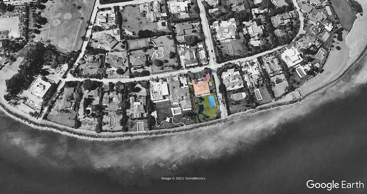 Google Earth screenshot van de villa bij Marbella